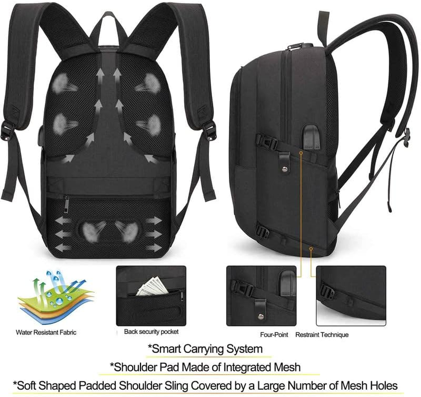 Travel Laptop Backpack Water Resistant Anti-Theft with USB Charging Port 14/15.6 Inch Computer Business Backpacks