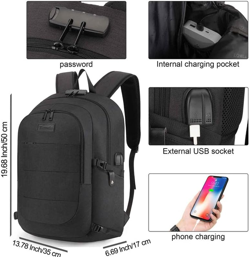Travel Laptop Backpack Water Resistant Anti-Theft with USB Charging Port 14/15.6 Inch Computer Business Backpacks