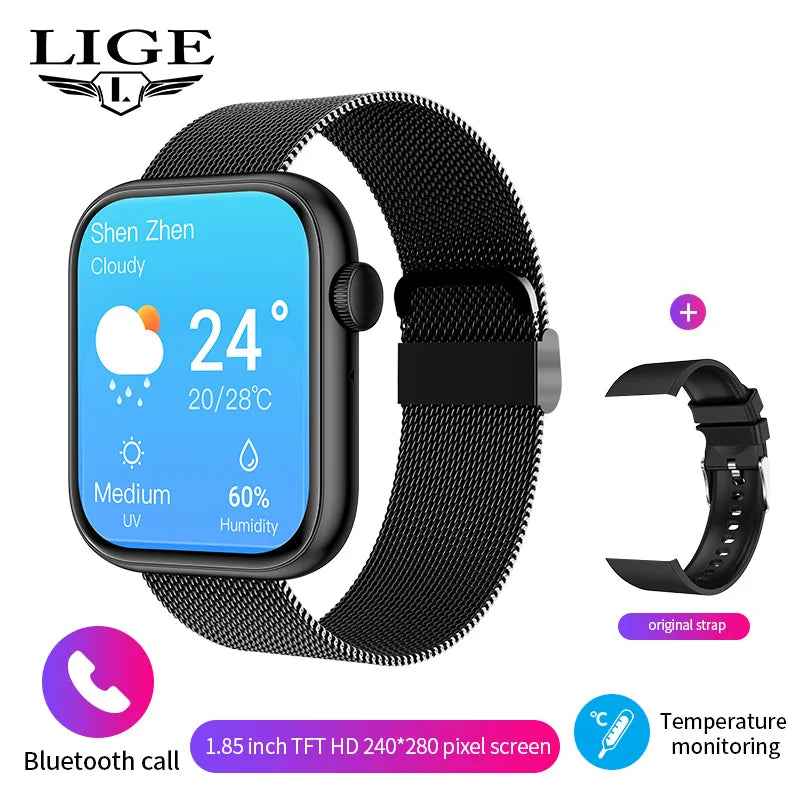Wireless Charging Smartwatch Bluetooth - Custom Watch Face - Multiple Colors to Choose From