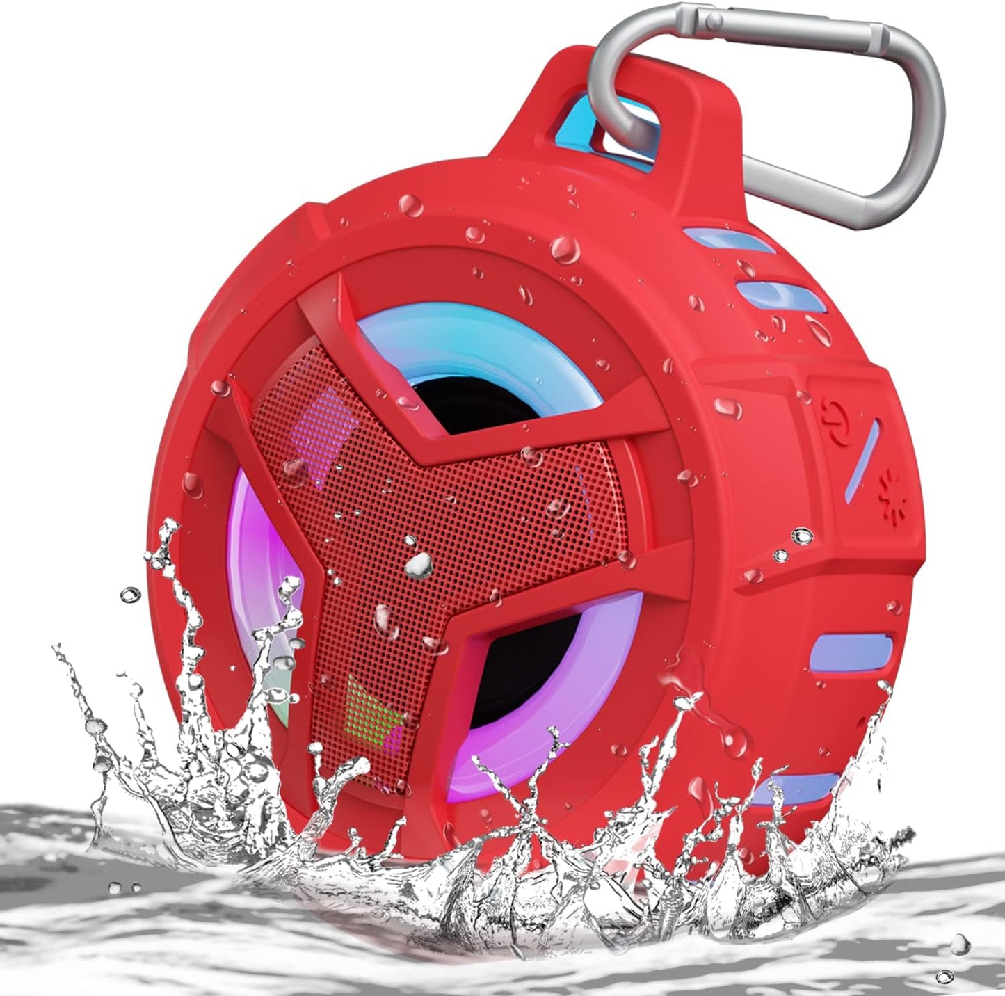 Portable Bluetooth Shower Speakers, IP67 Waterproof with LED Light, 2000Mah, Ideal for Kayak, Beach, Gifts, and More
