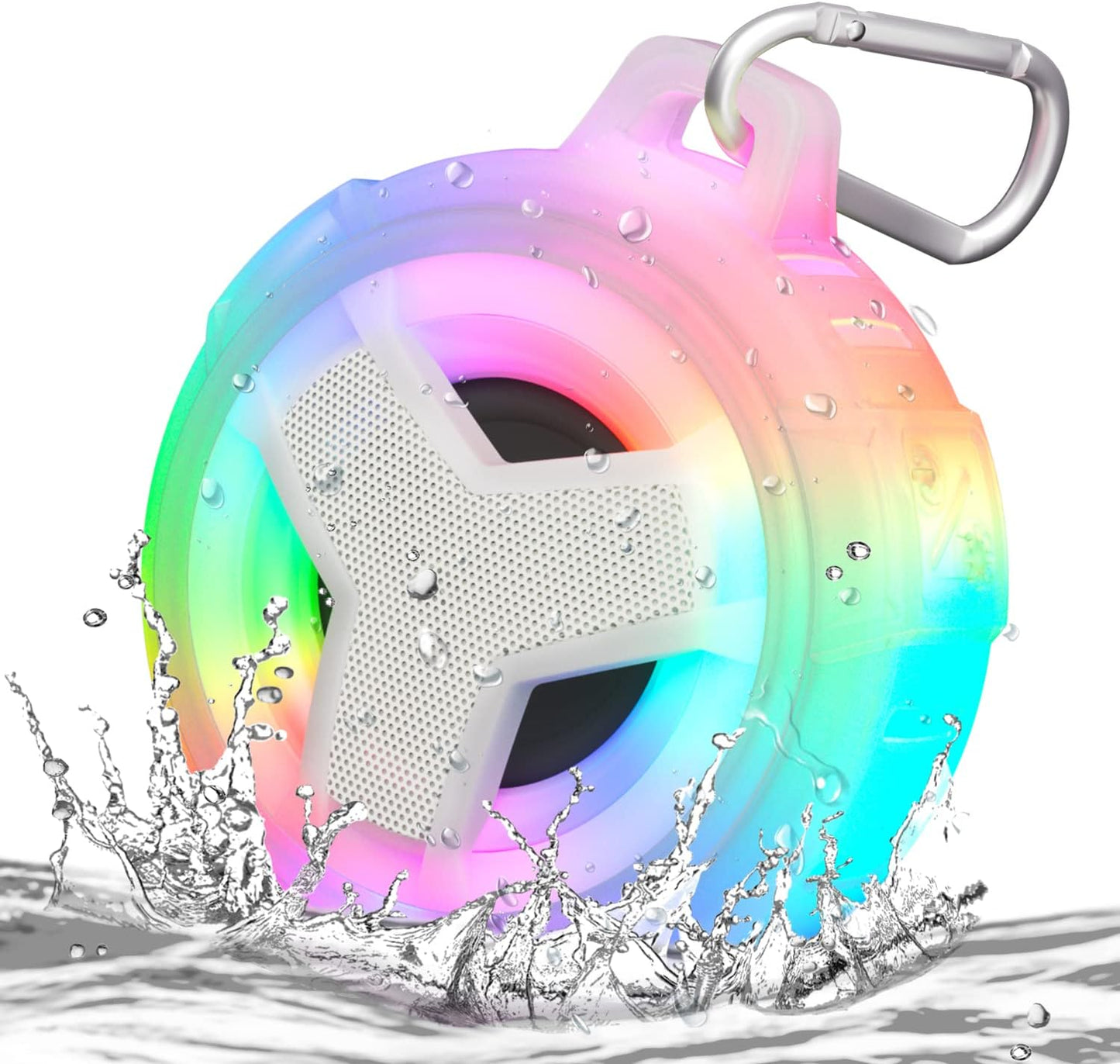 Portable Bluetooth Shower Speakers, IP67 Waterproof with LED Light, 2000Mah, Ideal for Kayak, Beach, Gifts, and More