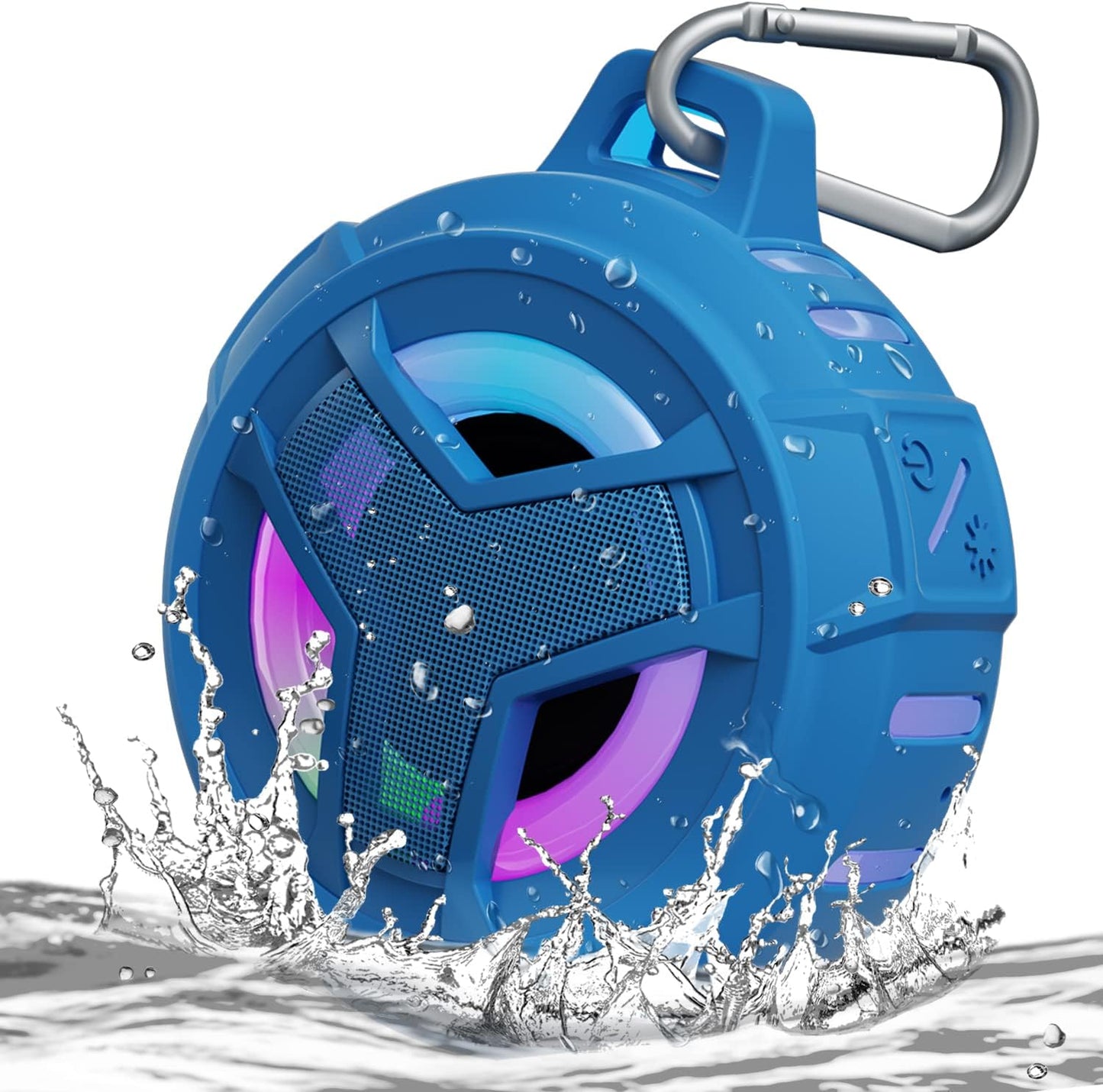 Portable Bluetooth Shower Speakers, IP67 Waterproof with LED Light, 2000Mah, Ideal for Kayak, Beach, Gifts, and More