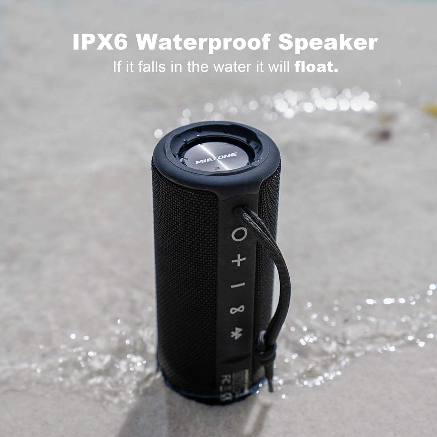 Outdoor Portable Bluetooth Speaker Waterproof Wireless Speakers - Black