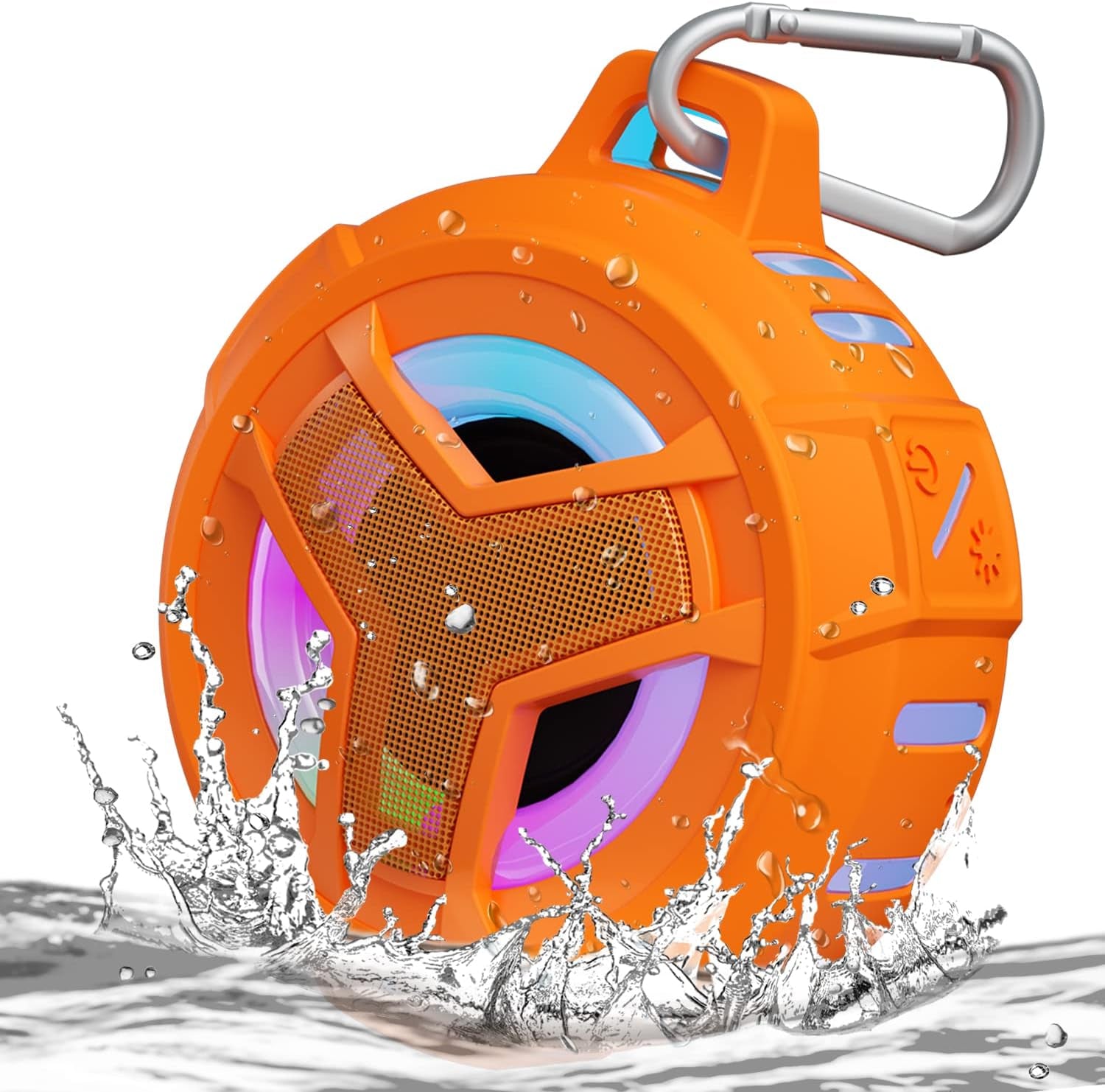  Portable Bluetooth Shower Speakers, IP67 Waterproof with LED Light, 2000Mah, Ideal for Kayak, Beach, Gifts, and More