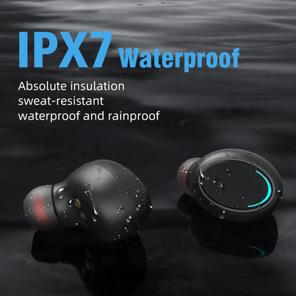 Wireless Earbuds Bluetooth 5.0 IPX7 Waterproof TWS Deep Bass Stereo Noise Cancelling Headset\Charging Case LED Battery Display