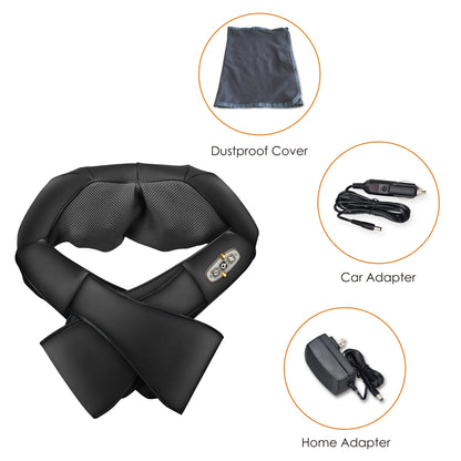 Shiatsu Shoulder Neck Massager with Heat, 4D Deep Kneading Back Massager 