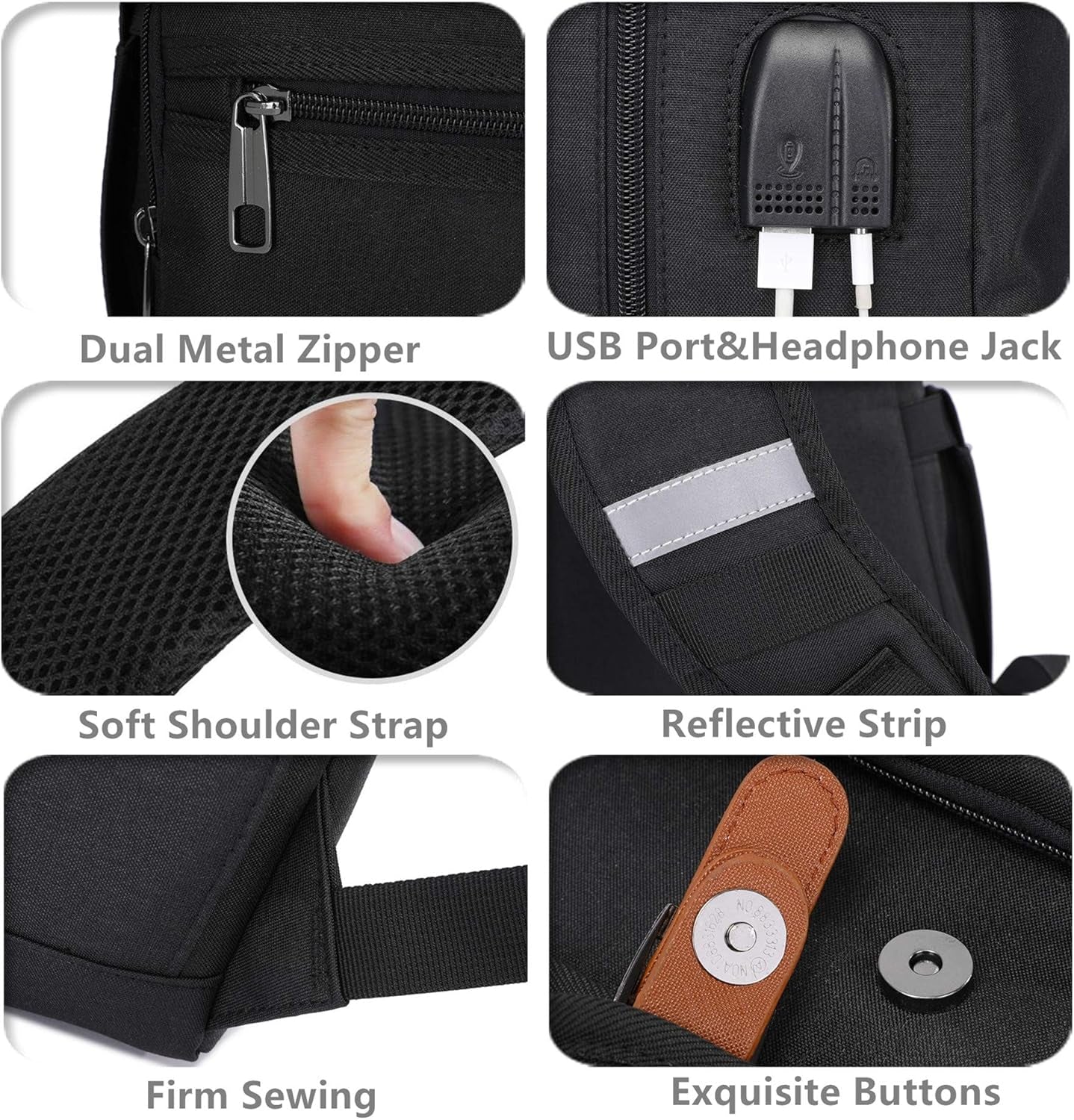 Anti Theft Laptop Vintage Style Water Resistant Backpack with USB Charging Port/ Fits 15.6 Inch Laptop and Notebook