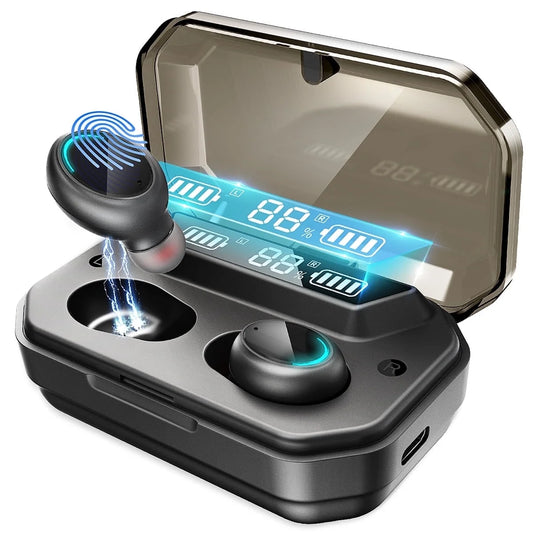 Wireless Earbuds Bluetooth 5.0 IPX7 Waterproof TWS Deep Bass Stereo Noise Cancelling Headset\Charging Case LED Battery Display