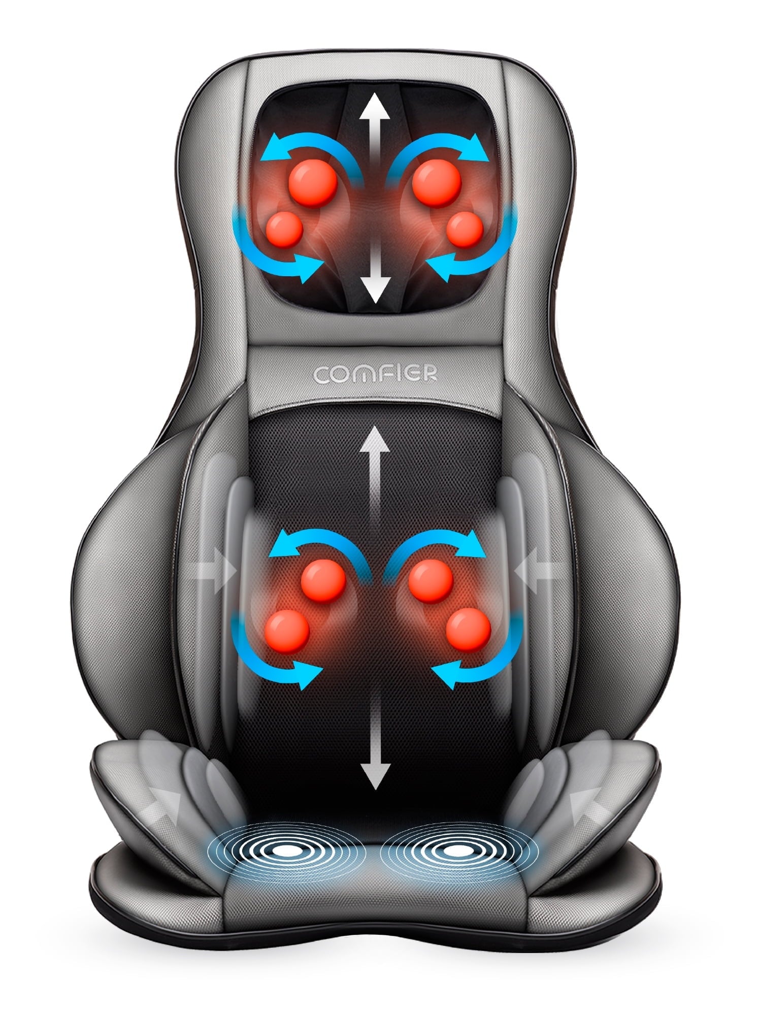 Neck Back Massager with Heat, Electric Kneading Massage Chair Pad, Air Compression Seat Cushion Massagers