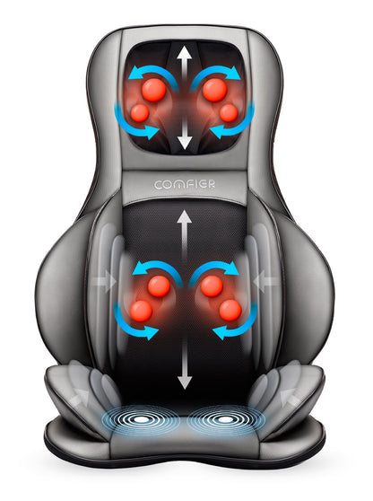 Neck Back Massager with Heat, Electric Kneading Massage Chair Pad, Air Compression Seat Cushion Massagers