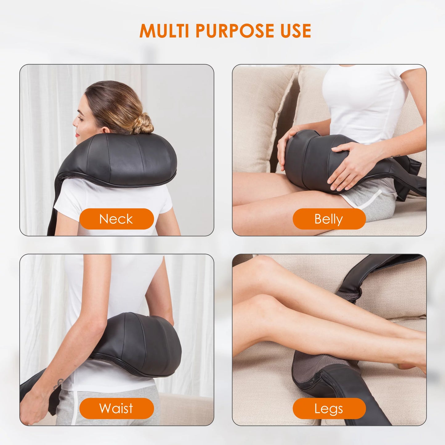 Shiatsu Shoulder Neck Massager with Heat, 4D Deep Kneading Back Massager 