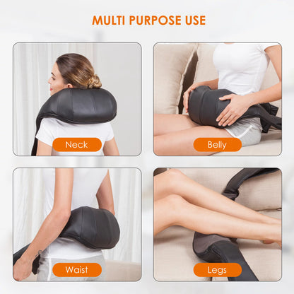 Shiatsu Shoulder Neck Massager with Heat, 4D Deep Kneading Back Massager 
