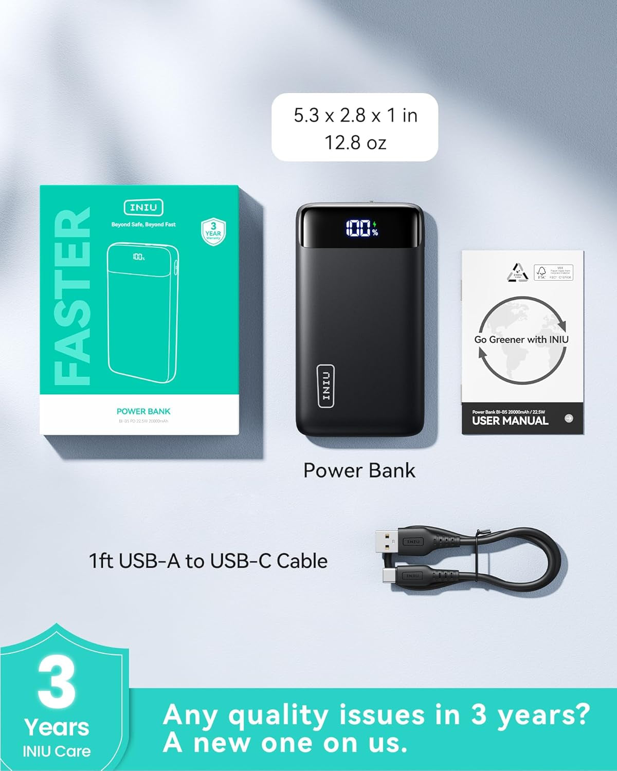 Portable Charger LED Display Phone Battery Pack Compatible with Iphone 16 15 14 13 Pro Samsung S23 Google Ipad Tablet, Etc