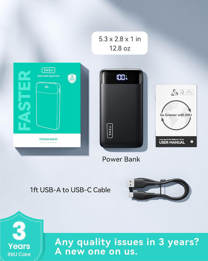 Portable Charger LED Display Phone Battery Pack Compatible with Iphone 16 15 14 13 Pro Samsung S23 Google Ipad Tablet, Etc