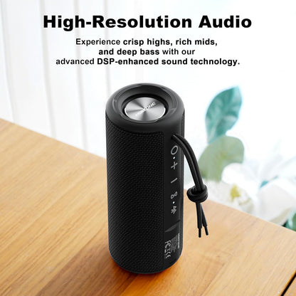 Outdoor Portable Bluetooth Speaker Waterproof Wireless Speakers - Black