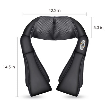 Shiatsu Shoulder Neck Massager with Heat, 4D Deep Kneading Back Massager 