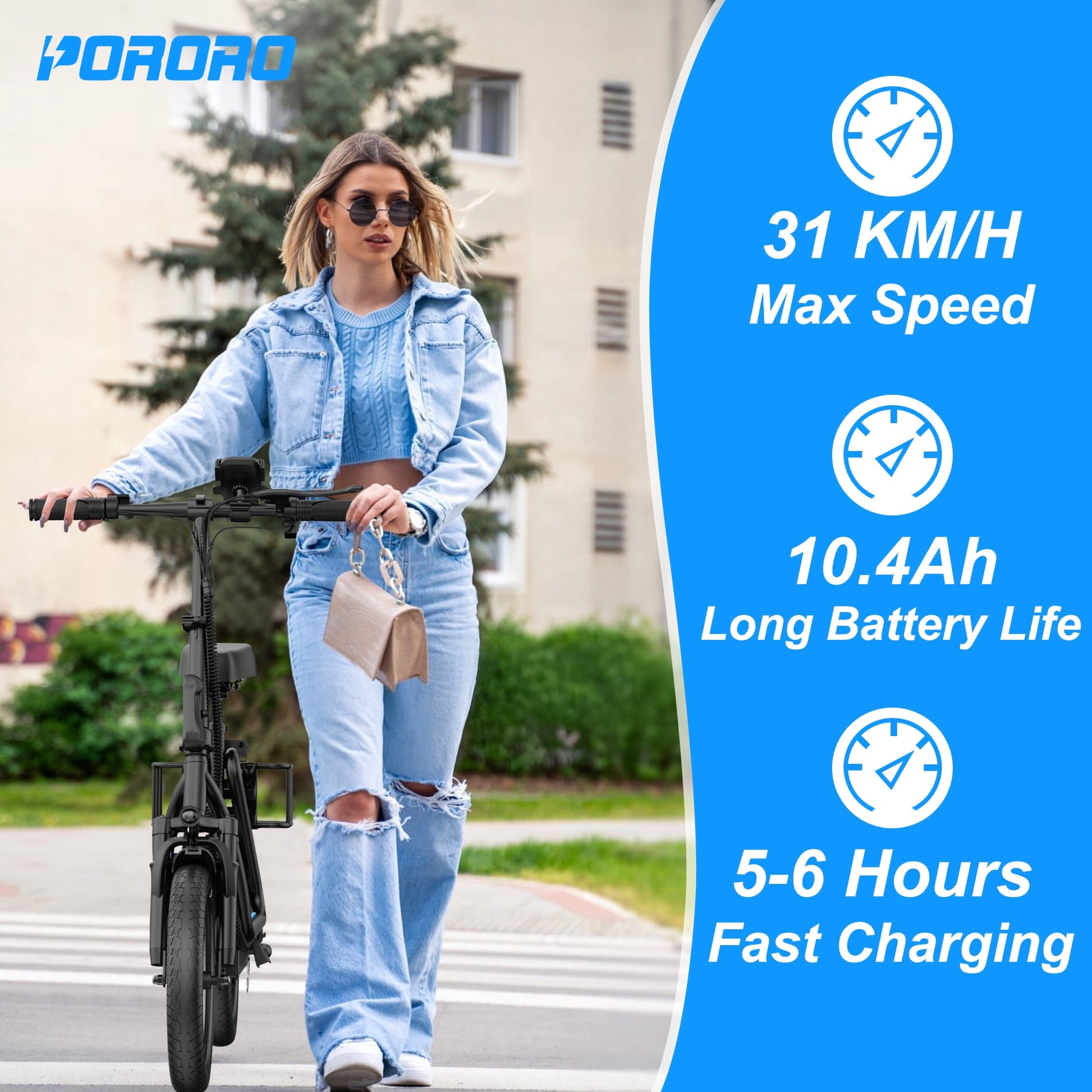 SLW50 Electric Scooter for Adults, Max 25 Miles Range with 14" Tires, 500W, 22MPH, Black