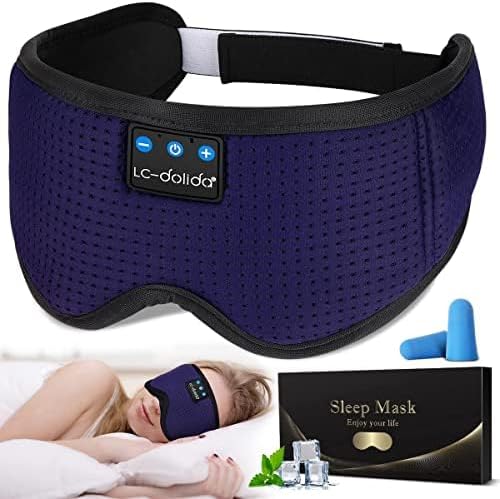  3D Sleep Mask with Bluetooth Headphones Wireless Music Cotton Cover 