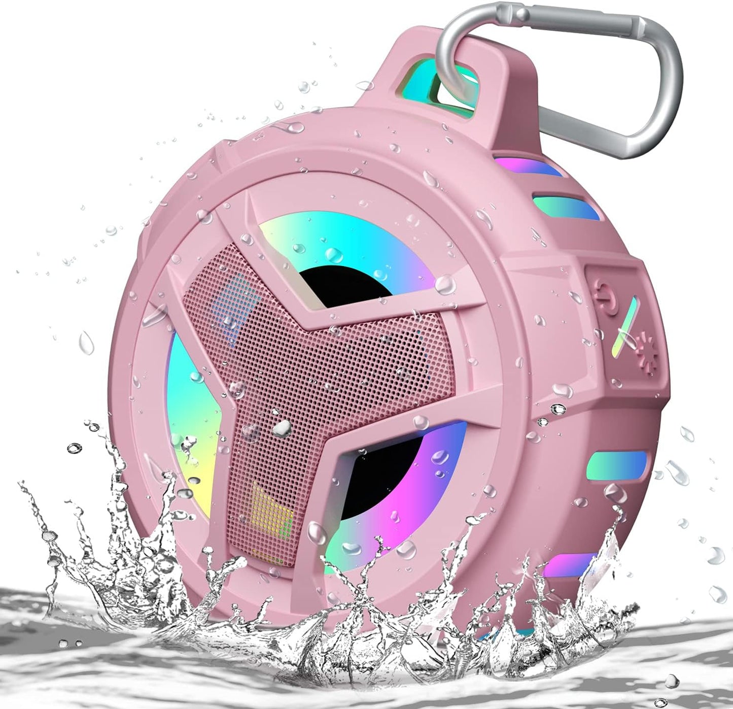  Portable Bluetooth Shower Speakers, IP67 Waterproof with LED Light, 2000Mah, Ideal for Kayak, Beach, Gifts, and More