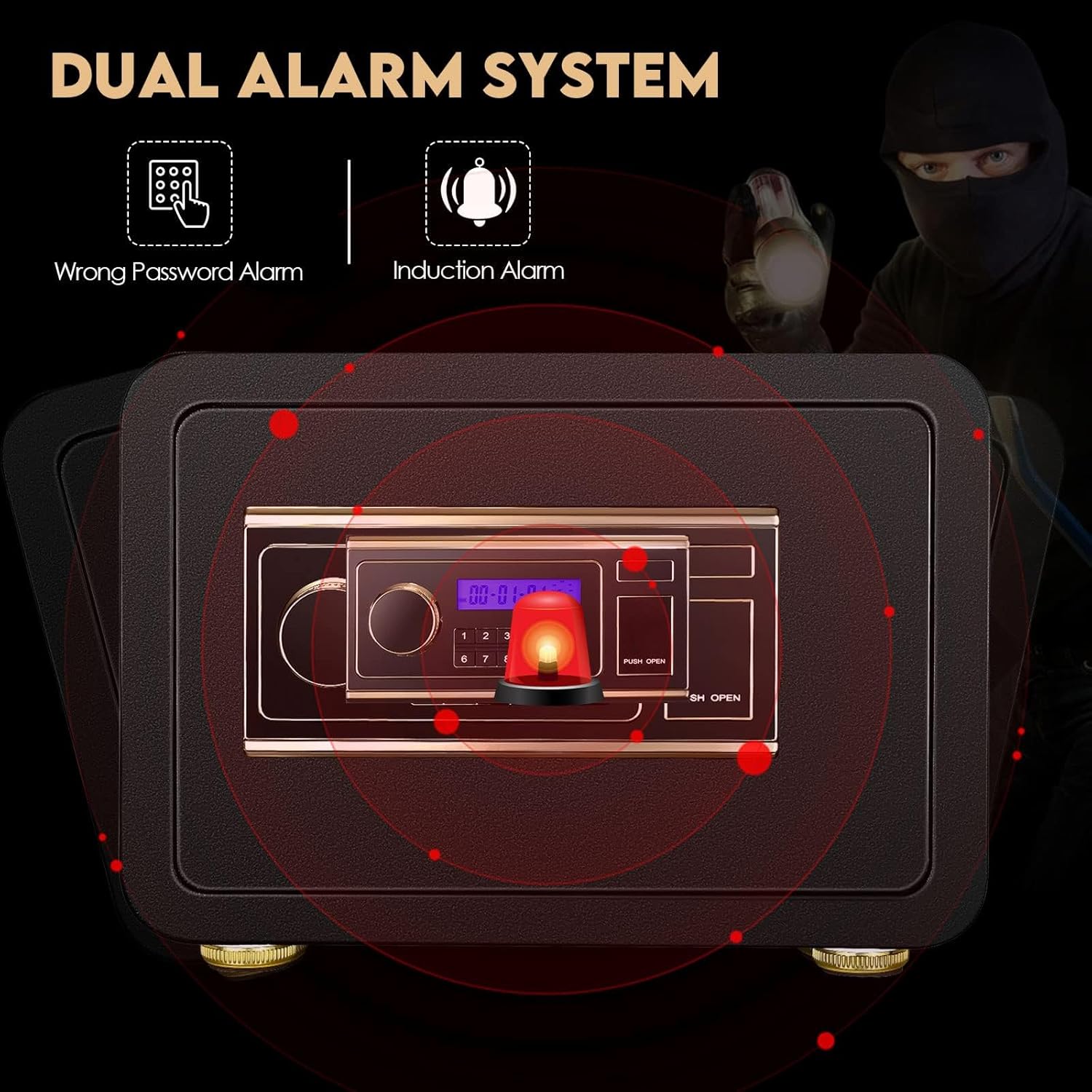 Fireproof Safe Biometric Safe Box Fireproof Waterproof 1.4 Electronic Digital Security Safe with Fireproof Bag Fire Proof Safe