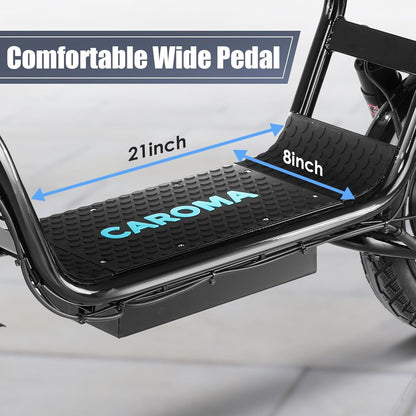 14" Tires Foldable Electric Scooter with Basket for Pets & Cargo, Dual Shock Absorbing 500W/800W/1200W Electric Scooter with Seat