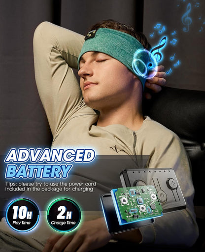 Bluetooth Sports Headband Headphones with Ultra-Thin HD Stereo Speakers Perfect for Sleeping, Workout, Air Travel, and Much More