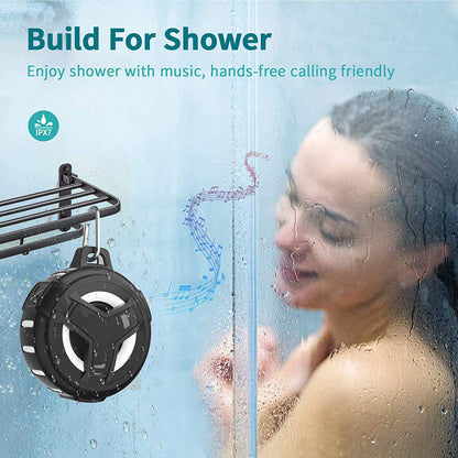  Portable Bluetooth Shower Speakers, IP67 Waterproof with LED Light, 2000Mah, Ideal for Kayak, Beach, Gifts, and More