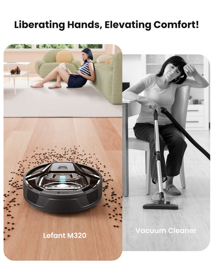M320 Robot Vacuum Cleaner and Mop -  240Mins Runtime, for Pet Hair and Hard Floors