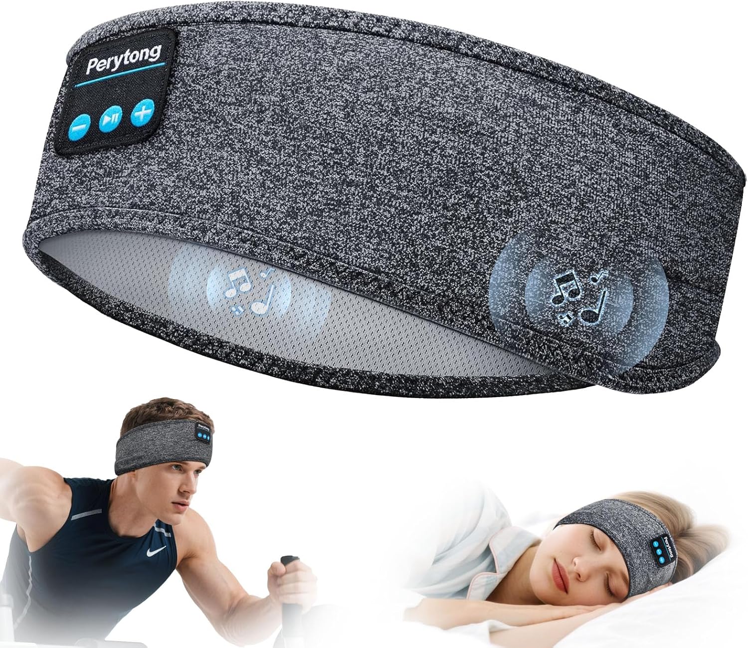 Bluetooth Sports Headband Headphones with Ultra-Thin HD Stereo Speakers Perfect for Sleeping, Workout, Air Travel, and Much More