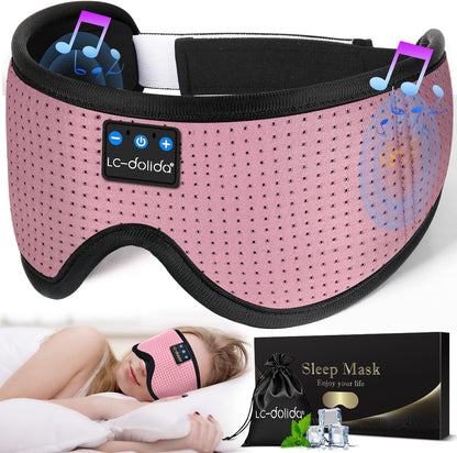  3D Sleep Mask with Bluetooth Headphones Wireless Music Cotton Cover 