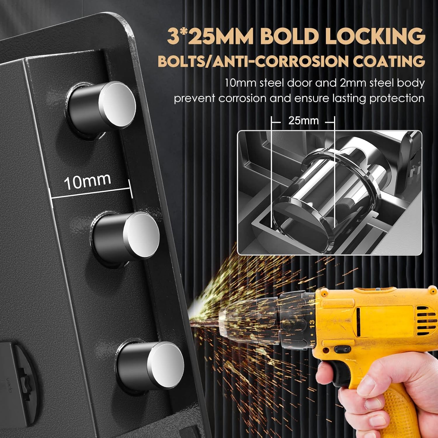 Fireproof Safe Biometric Safe Box Fireproof Waterproof 1.4 Electronic Digital Security Safe with Fireproof Bag Fire Proof Safe