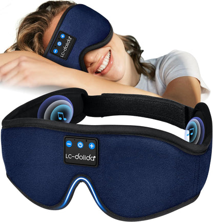  3D Sleep Mask with Bluetooth Headphones Wireless Music Cotton Cover 