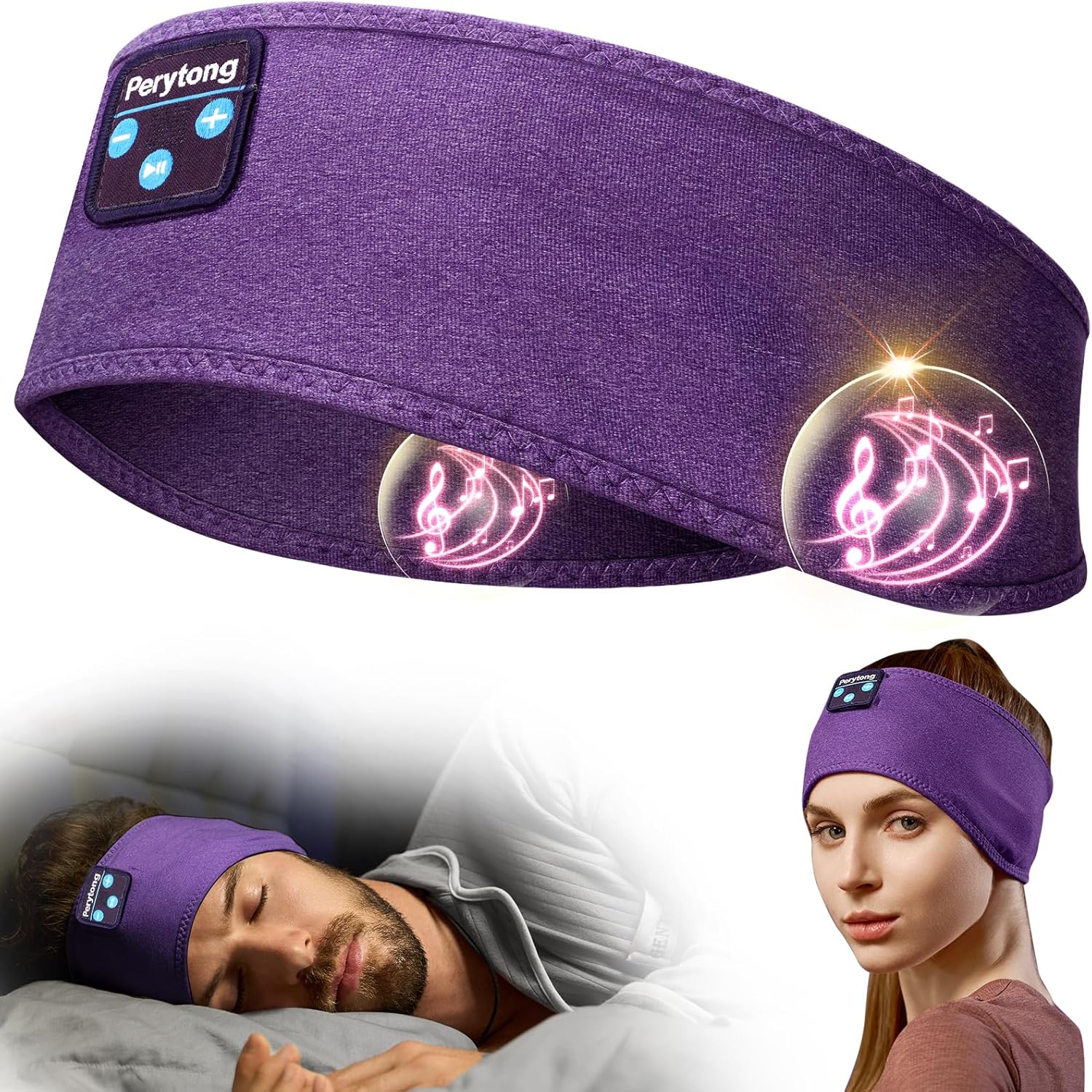 Bluetooth Sports Headband Headphones with Ultra-Thin HD Stereo Speakers Perfect for Sleeping, Workout, Air Travel, and Much More