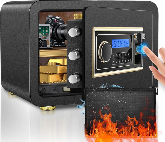 Fireproof Safe Biometric Safe Box Fireproof Waterproof 1.4 Electronic Digital Security Safe with Fireproof Bag Fire Proof Safe