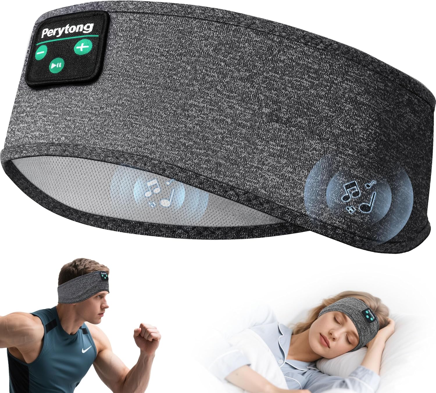 Bluetooth Sports Headband Headphones with Ultra-Thin HD Stereo Speakers Perfect for Sleeping, Workout, Air Travel, and Much More