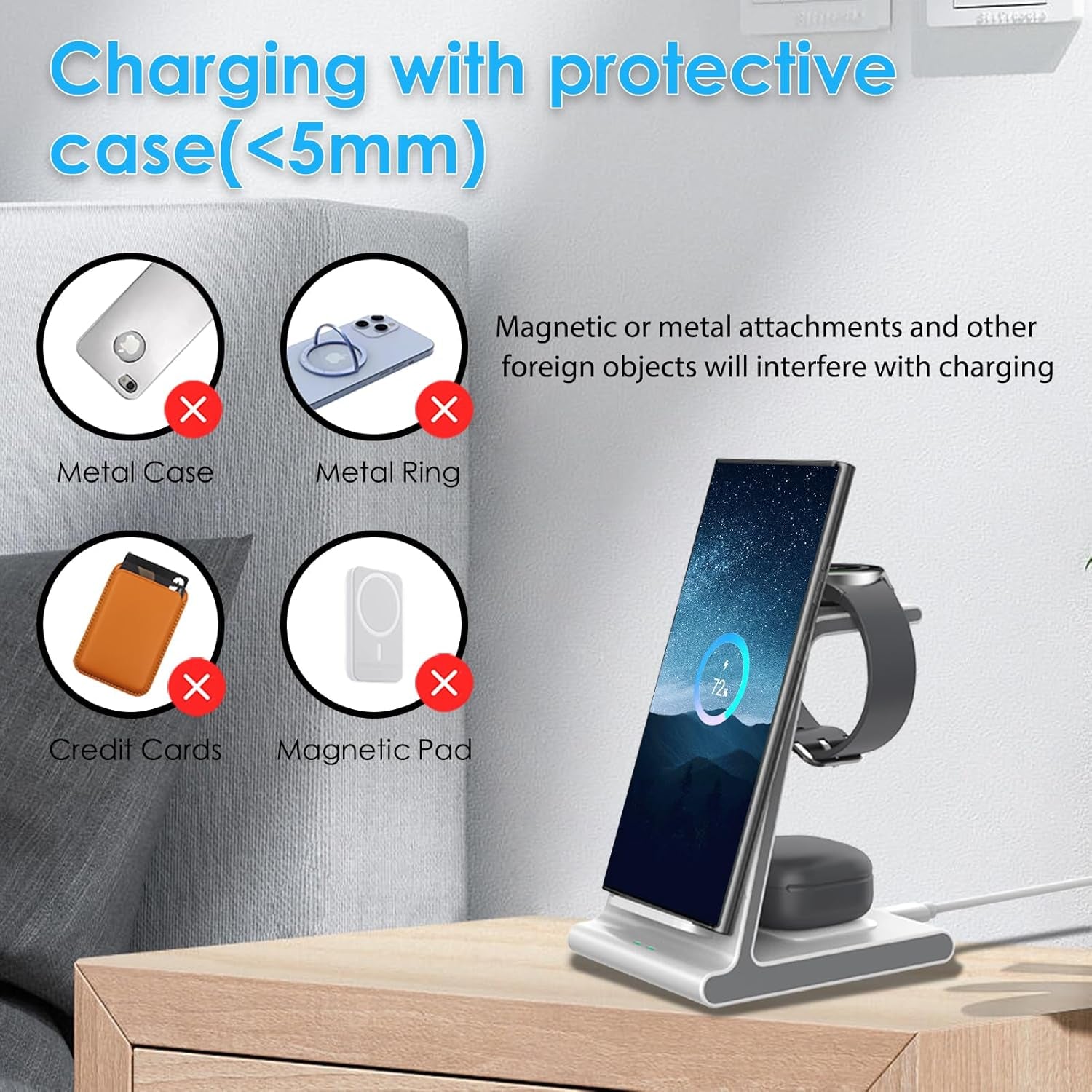Wireless Charger for Samsung S25 Ultra, Charging Station for Multiple Samsung Devices