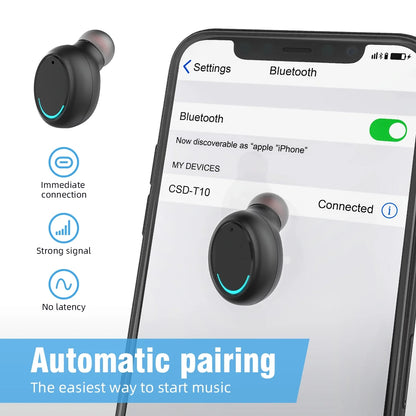 Wireless Earbuds Bluetooth 5.0 IPX7 Waterproof TWS Deep Bass Stereo Noise Cancelling Headset\Charging Case LED Battery Display