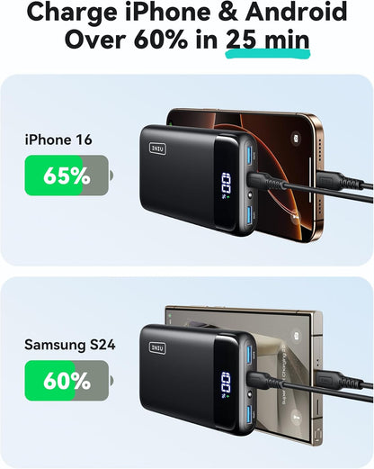 Portable Charger LED Display Phone Battery Pack Compatible with Iphone 16 15 14 13 Pro Samsung S23 Google Ipad Tablet, Etc
