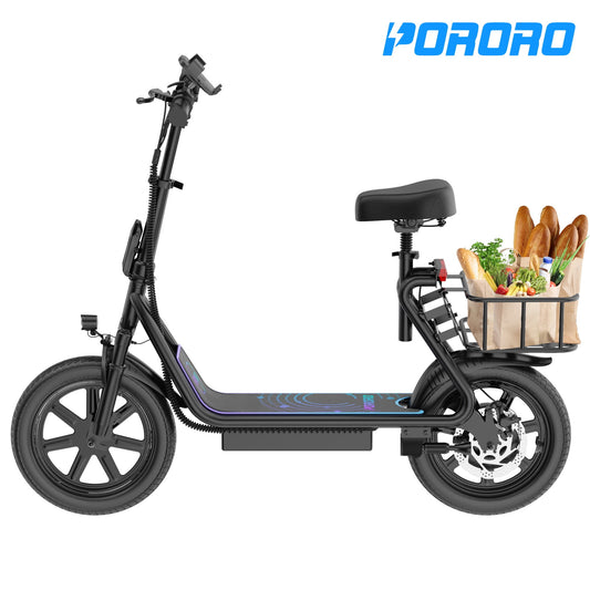 SLW50 Electric Scooter for Adults, Max 25 Miles Range with 14" Tires, 500W, 22MPH, Black