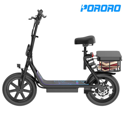 SLW50 Electric Scooter for Adults, Max 25 Miles Range with 14" Tires, 500W, 22MPH, Black