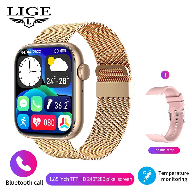 Wireless Charging Smartwatch Bluetooth - Custom Watch Face - Multiple Colors to Choose From
