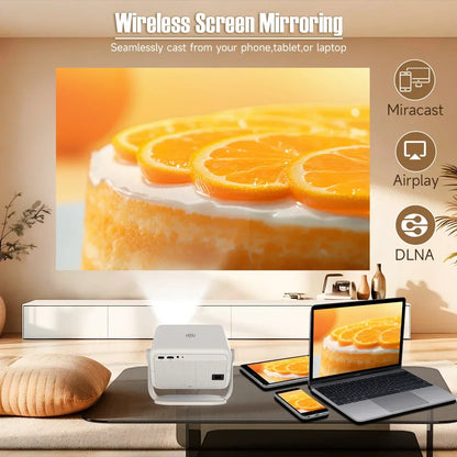 4K Native Portable Projector 1080P Auto Focus Keystone Correction Android 11 BT5.2 WIFI6 360° Home Cinema