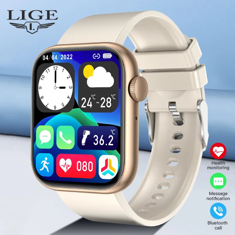 Wireless Charging Smartwatch Bluetooth - Custom Watch Face - Multiple Colors to Choose From