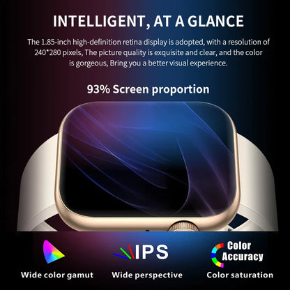 Wireless Charging Smartwatch Bluetooth - Custom Watch Face - Multiple Colors to Choose From