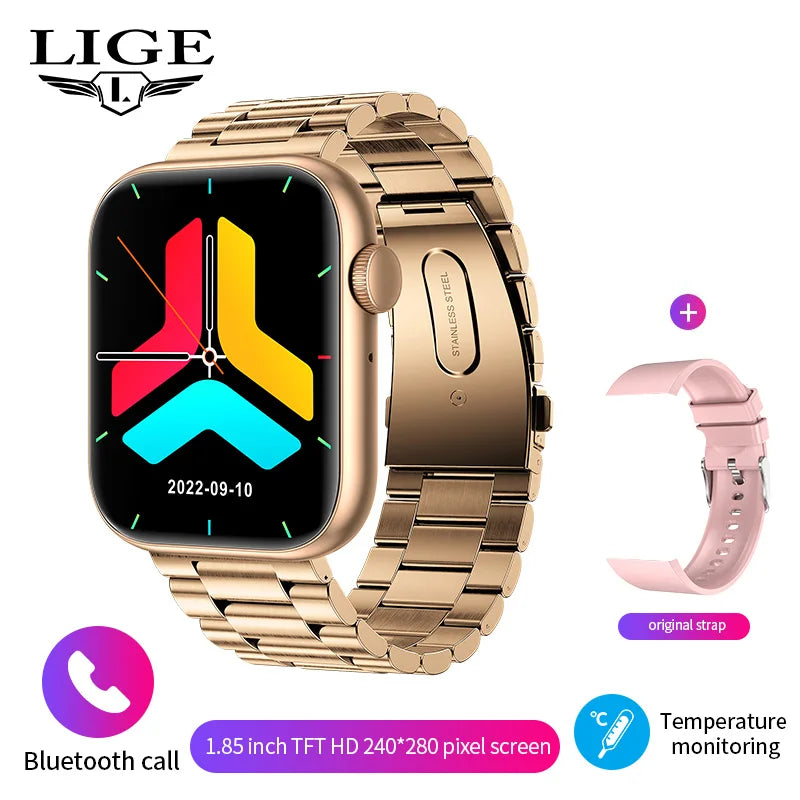 Wireless Charging Smartwatch Bluetooth - Custom Watch Face - Multiple Colors to Choose From