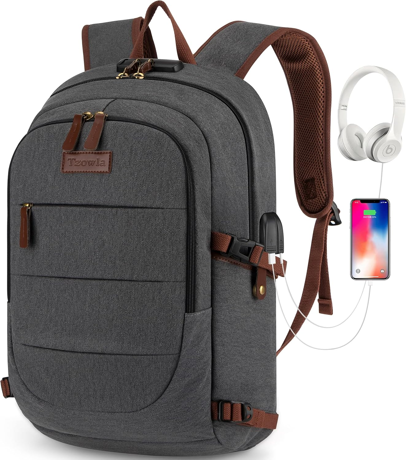 Travel Laptop Backpack Water Resistant Anti-Theft with USB Charging Port 14/15.6 Inch Computer Business Backpacks