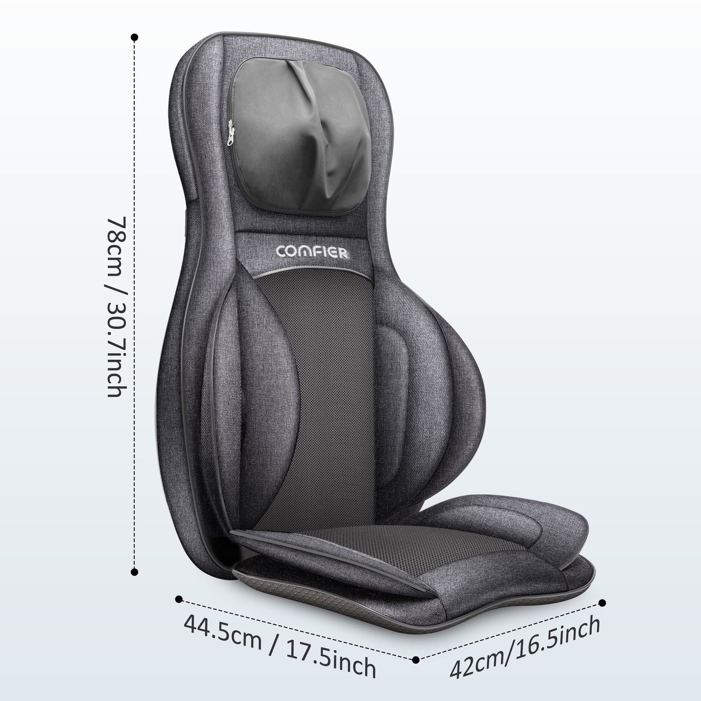 Neck Back Massager with Heat, Electric Kneading Massage Chair Pad, Air Compression Seat Cushion Massagers