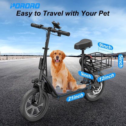 SLW50 Electric Scooter for Adults, Max 25 Miles Range with 14" Tires, 500W, 22MPH, Black