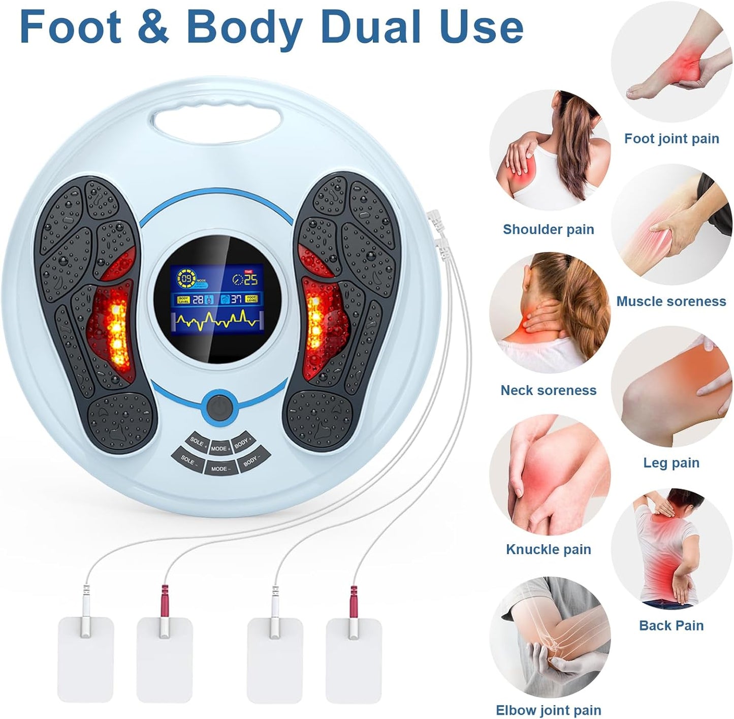 Foot Neuropathy Machine - Electronic Pulse Acupuncture for Feet Circulation - Electrical Foot Reflexology to Relax Tired Feet Ankles & Pain Relief, Swelling & Reduce Leg Cramps