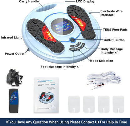 Foot Neuropathy Machine - Electronic Pulse Acupuncture for Feet Circulation - Electrical Foot Reflexology to Relax Tired Feet Ankles & Pain Relief, Swelling & Reduce Leg Cramps